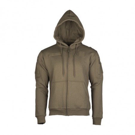 Sweat-shirt vert avec capuche et zip