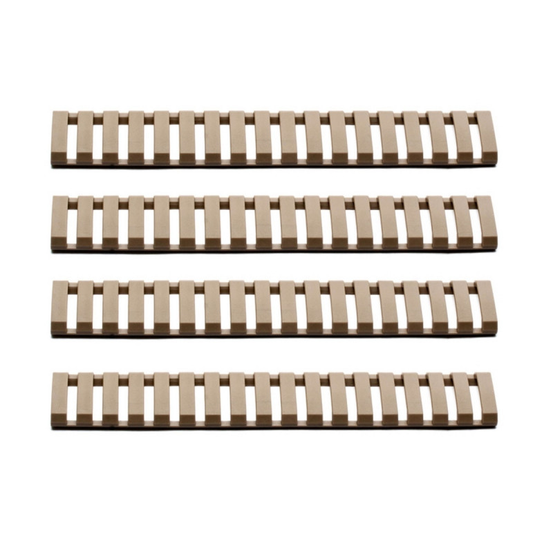 Lot de 4 caches rail tan