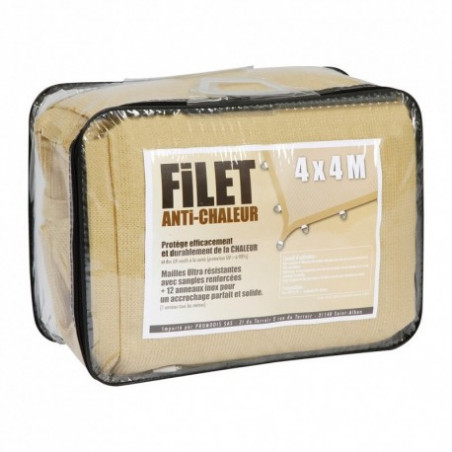 Filet anti chaleur sable 4 x 4m