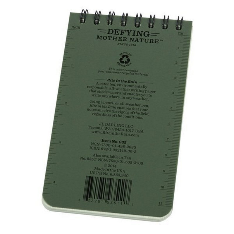 Carnet reliure 7.6 x 12.7cm Vert