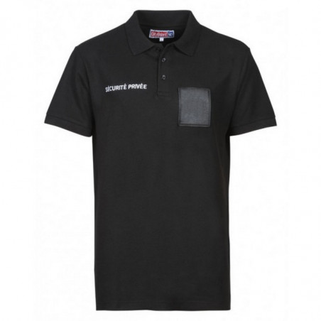 Polo noir Sécurité Privé avec grande fenêtre