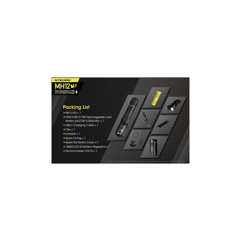 Lampe Multitask Hybrid 12 V2 - 1 200Lm - Nitecore