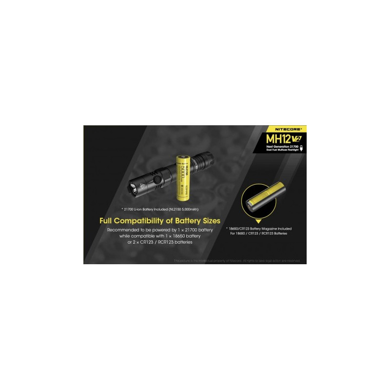 Lampe Multitask Hybrid 12 V2 - 1 200Lm - Nitecore