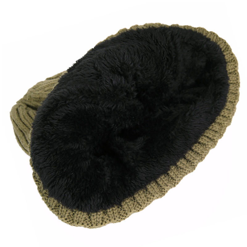 Bonnet avec doublure fourrure noir