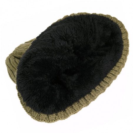 Bonnet avec doublure fourrure noir