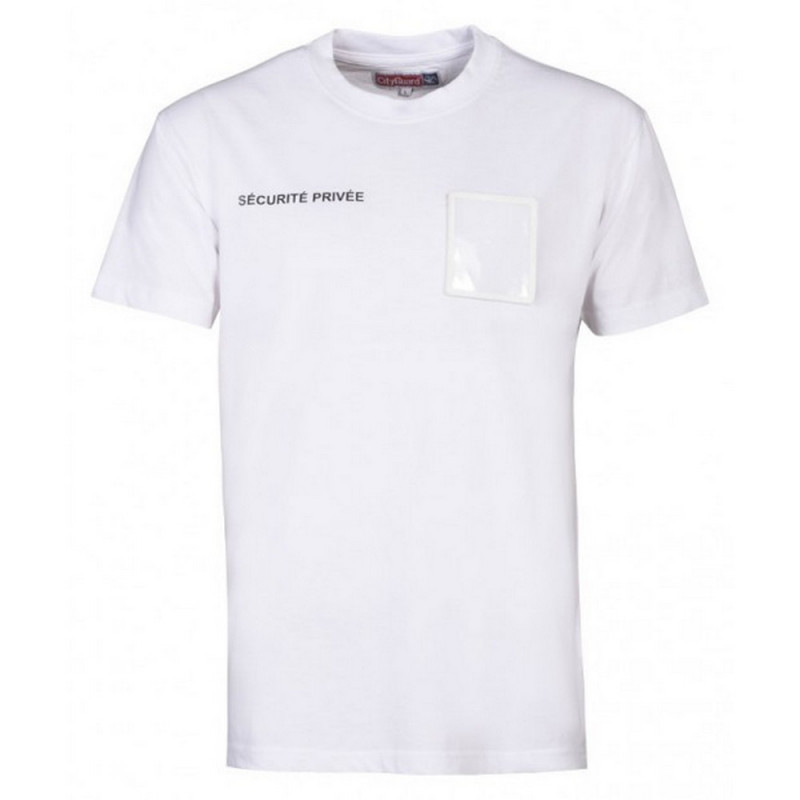 Tee-shirt blanc Sécurité Privé avec grande fenêtre