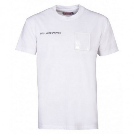 Tee-shirt blanc Sécurité Privé avec grande fenêtre