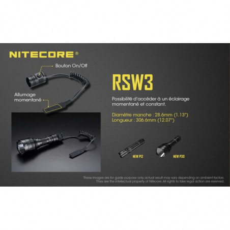 Interrupteur déporté pour Nitecore P12NEW, P30NEW et MH12V2