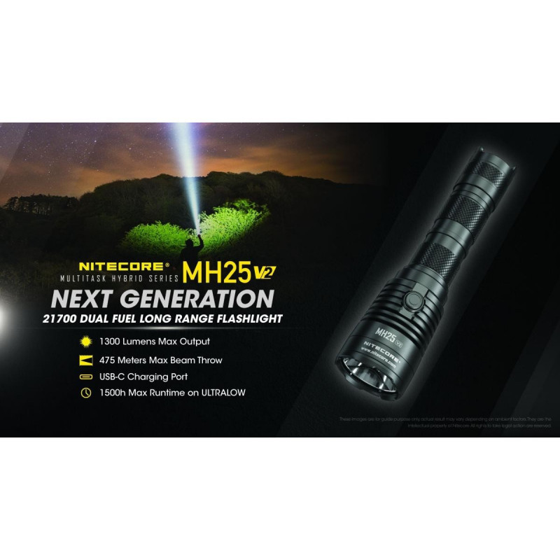 Lampe tactique MH25V2 1300 lumens