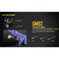 Montage lampe avec rail Picatinny NITECORE