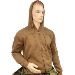 Sweat-shirt avec capuche et zip coyote TROUPES DE MARINE