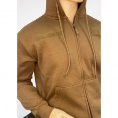 Sweat-shirt avec capuche et zip coyote TROUPES DE MARINE