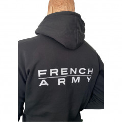Sweat-shirt avec capuche et zip noir FRENCH ARMY