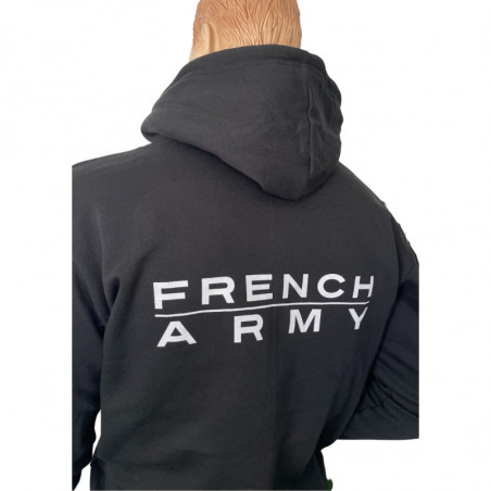 Sweat-shirt avec capuche et zip noir FRENCH ARMY
