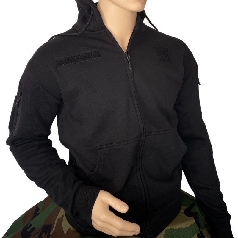 Sweat-shirt avec capuche et zip noir FRENCH ARMY