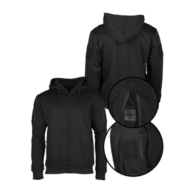 Sweat-shirt avec capuche et zip noir FRENCH ARMY