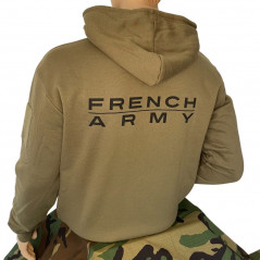 Sweat-shirt vert avec capuche et zip FRENCH ARMY