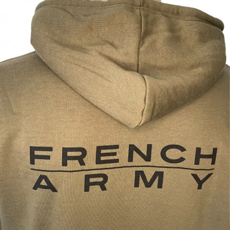 Sweat-shirt vert avec capuche et zip FRENCH ARMY