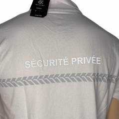 Polo blanc manches courtes Sécurité Privée GK SAFETEK®