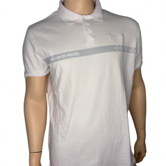 Polo blanc manches courtes Sécurité Privée GK SAFETEK®