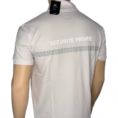 Polo blanc manches courtes Sécurité Privée GK SAFETEK®