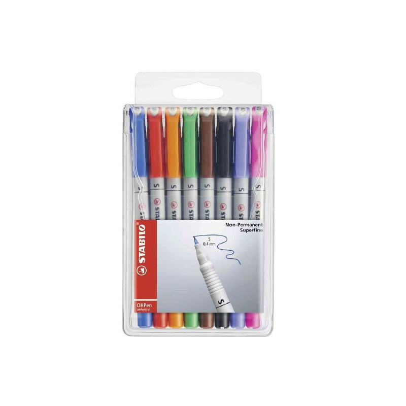 Pochette 8 feutres medium solubles