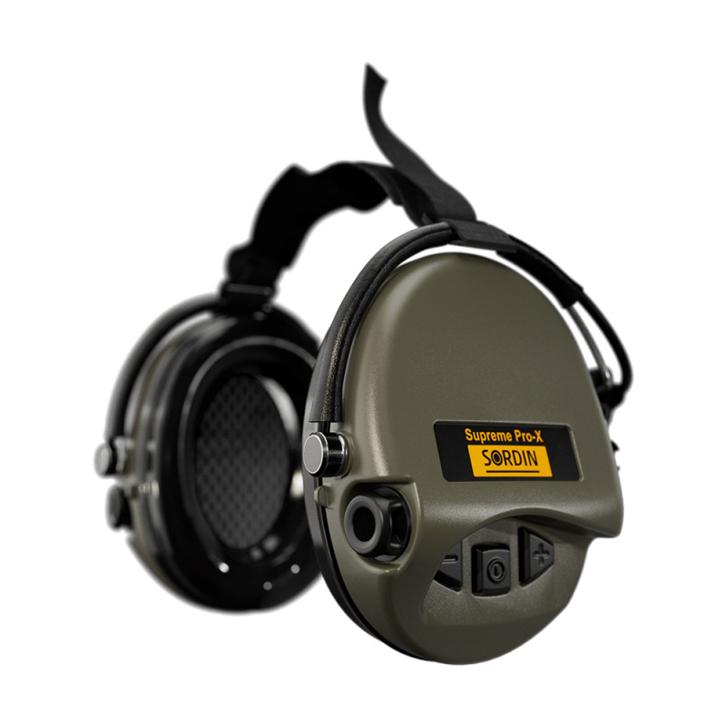 Casque anti-bruit Suprême Pro-X vert olive serre-nuque tissu noir Casque anti-bruit Suprême Pro-X vert olive serre-nuque tissu noir
