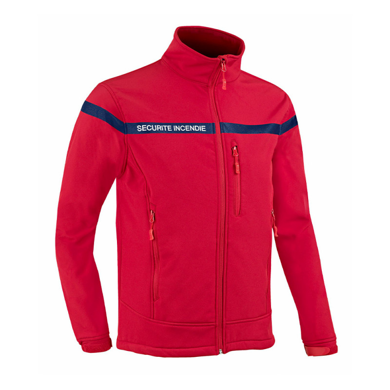 Veste Softshell SÉCU-ONE Sécurité Incendie rouge