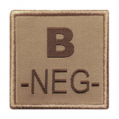 Patch groupe sanguin B- brodé tan
