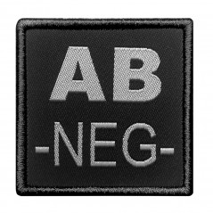 Patch groupe sanguin AB- brodé noir