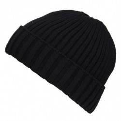 Bonnet avec doublure fourrure noir