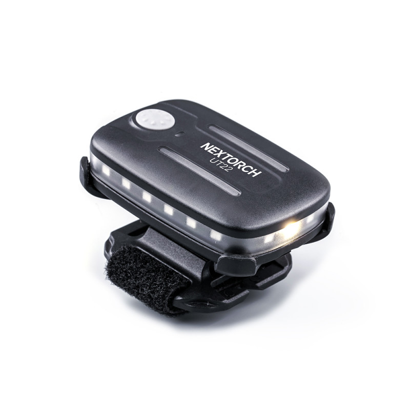 Lampe rechargeable fixations multiples UT22 - éclairage blanc + strobe rouge/bleu - 11 lumens Lampe rechargeable fixations multiples UT22 - éclairage blanc + strobe rouge/bleu - 11 lumens