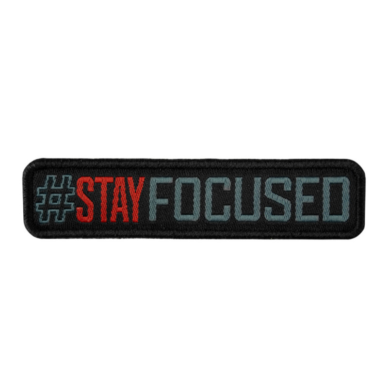 Patch SIGNATURE STAY FOCUSED brodé gris béton/rouge Patch SIGNATURE STAY FOCUSED brodé gris béton/rouge