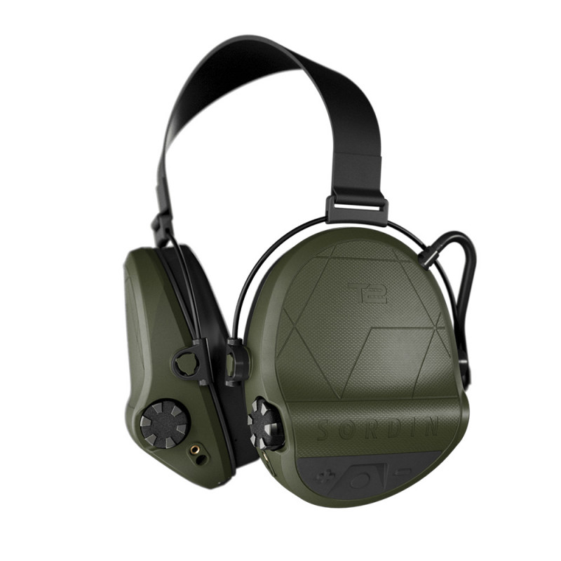 Casque anti-bruit Suprême T2 vert olive serre-nuque tissu noir