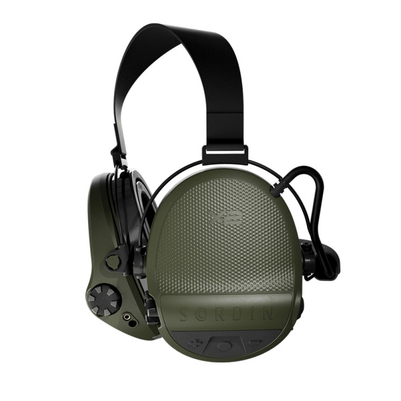Casque anti-bruit Suprême X2 BT vert olive serre-nuque tissu noir Casque anti-bruit Suprême X2 BT vert olive serre-nuque tissu noir