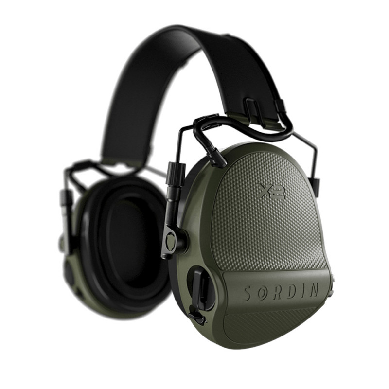 Casque anti-bruit Suprême X2 BT vert olive serre-tête cuir noir