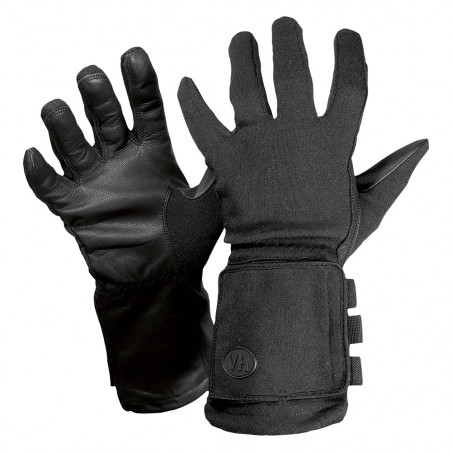 Gants longs à fenêtre en cuir Vega OG39 – Noir