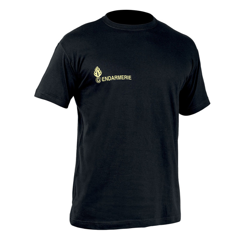 T-shirt Strong Gendarmerie – Noir / Marquage Jaune