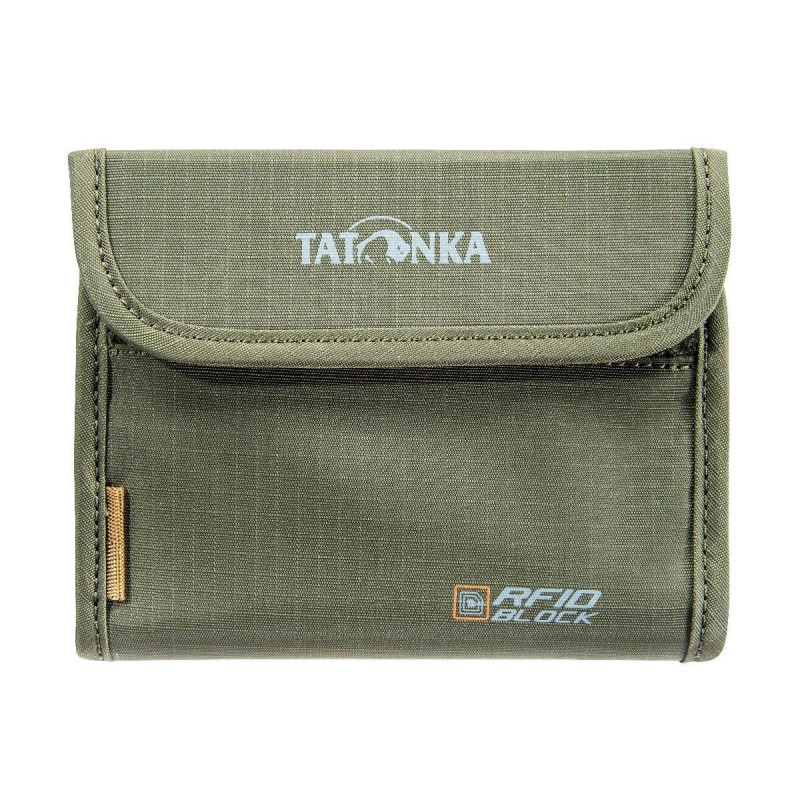 Porte monnaie Tatonka pièce et billet avec Velcro - RFID vert