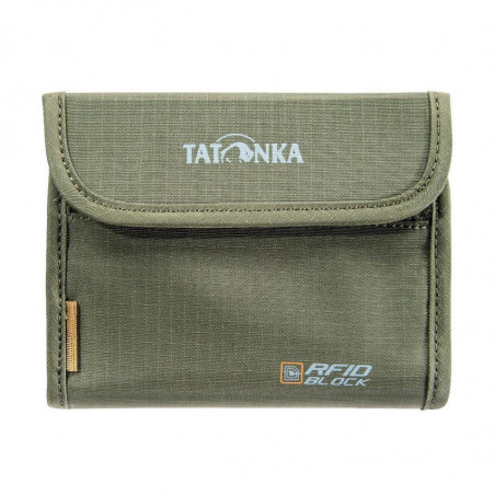 Porte monnaie Tatonka pièce et billet avec Velcro - RFID vert