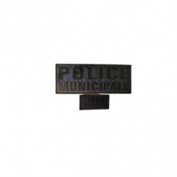 Jeu de bandes brodées Police Municipale basse visibilité