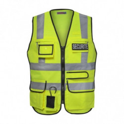 Gilet fluo rétro-réflechissant de sécurité multipoche