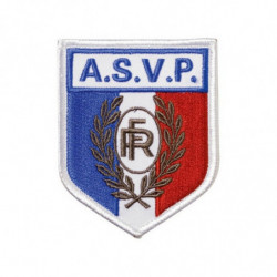 Ecussons soie brodé pour chemise et polo A.S.V.P. sur velcro