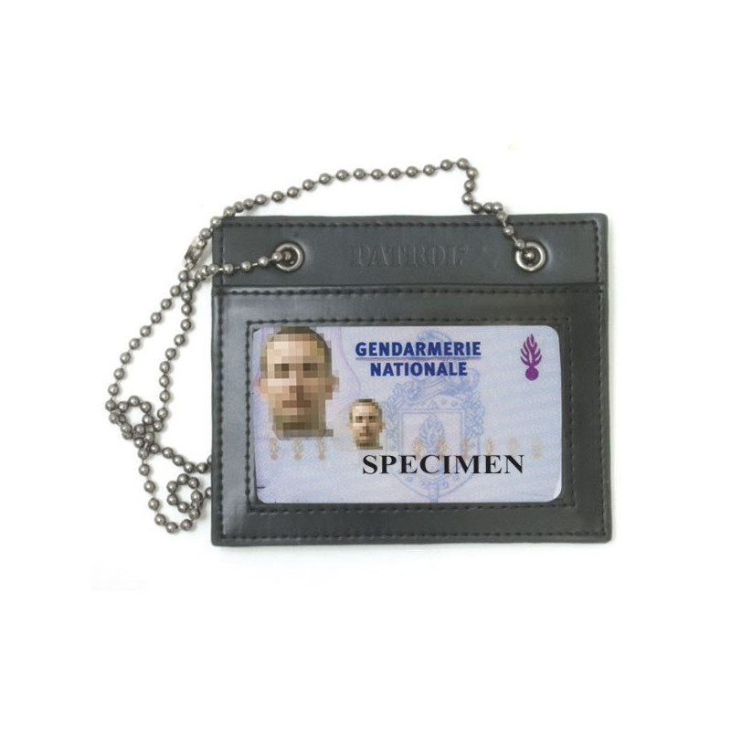 PORTE-CARTES EN CUIR AVEC CHAINE