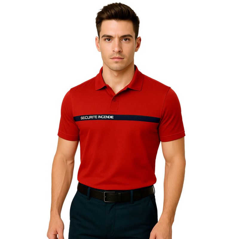 Polo Sécurité Incendie rouge