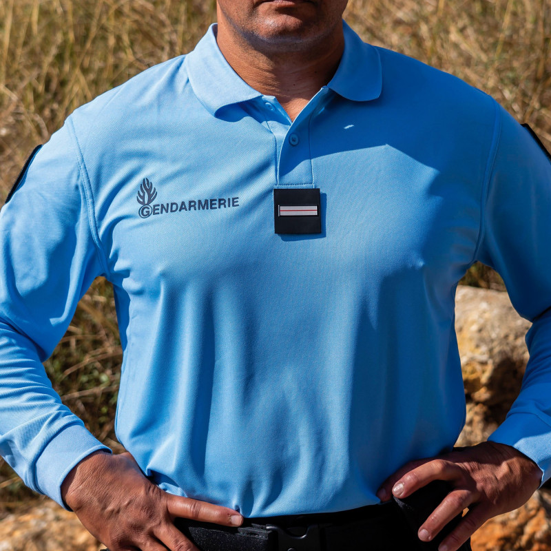 POLO BLEU MANCHES LONGUES GENDARMERIE COOLDRY MAILLE PIQUEE POLO BLEU MANCHES LONGUES GENDARMERIE COOLDRY MAILLE PIQUEE