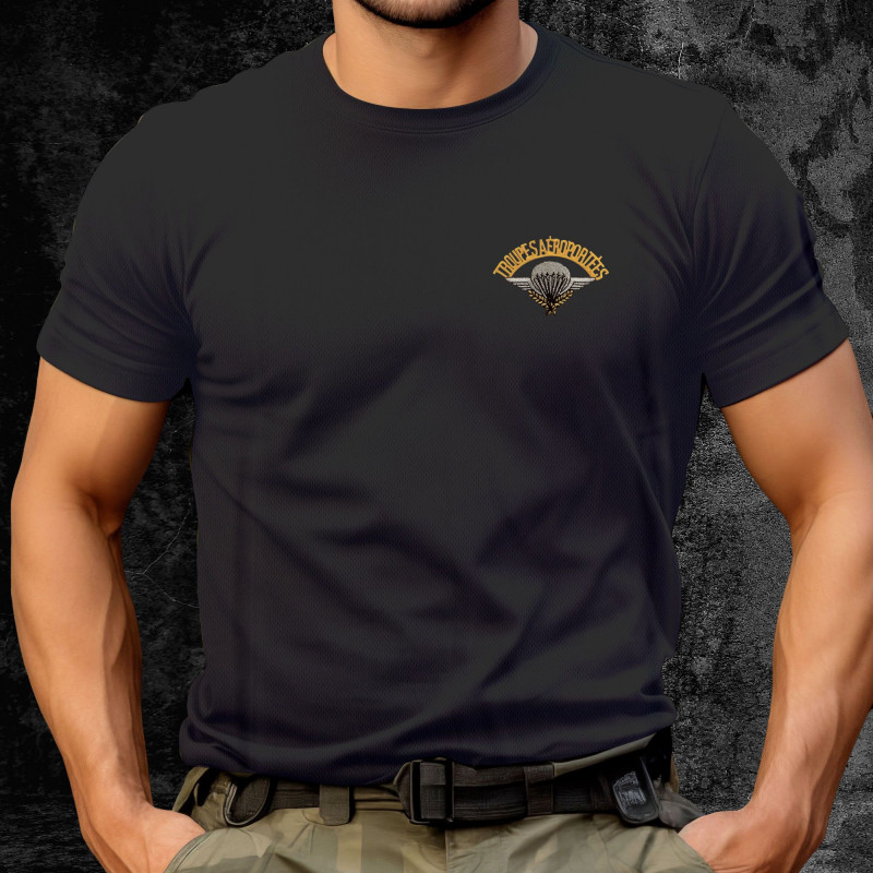 Tshirt Cooldry Mesh brodé Troupes Aéroportées Tshirt Cooldry Mesh brodé Troupes Aéroportées